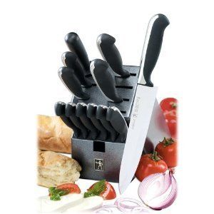 German Kitchen Cutting Cutlery Knives Blade Tool w Rack Holder
