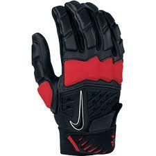   HyperBeast Receiver Lineman Football Adult Black Red Gloves Sz XL 60