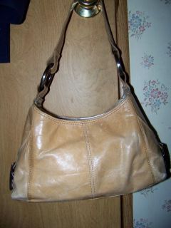 Kenneth Cole Reaction Tan Leather Distressed Hobo Bag