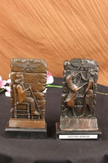 Pair of Cyrus King of Persia Bookends Book Ends Bronze Sculpture