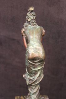 Art Deco Nouveau Signed Bronze Gypsy Dancer Statue Figurine Figure