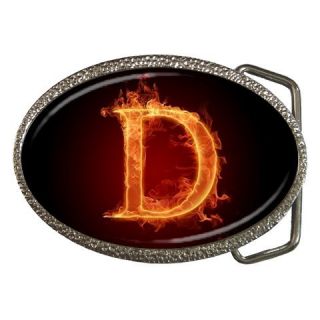 Letter D on Fire Initial Personlized Belt Buckle New