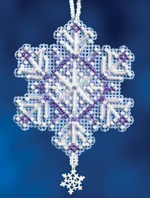 Mill Hill Cross Stitch Charmed Ornament Bead Kit Snow Crystal Amethyst