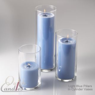 Cylinder Vases 3 Pillar Candles Wedding Centerpiece