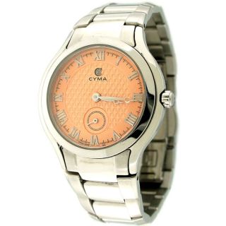 CYMA Swiss Made Gold Tone Textured Dial 316L Stainless Steel Ladies