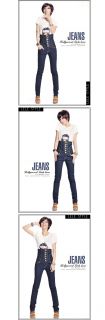 D3028 Japan Korea Fashion Women Ladies High Waist Tight Skinny Jeans