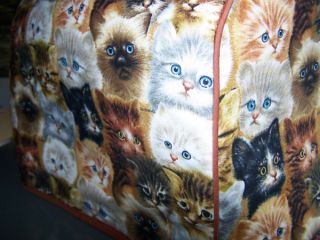 Kitten Faces Cats Quilted Fabric Cover 2 Slice Toaster
