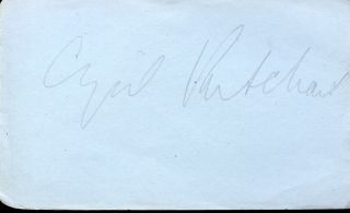 Cyril Ritchard Peter Pans Capt Hook Autograph
