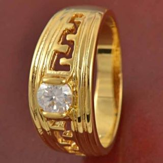 Aristocratic 9K Gold Filled CZ Mens Ring Size 7 w 067
