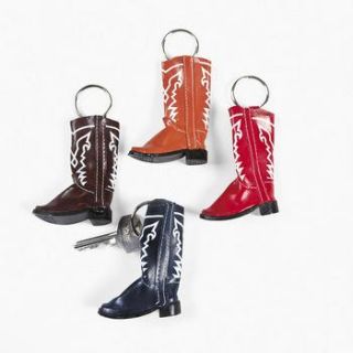 12 Western Cowboy Boots Key Chains Dozen Kids Party Favors Vending