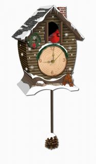  Snowy Cabin Cuckoo Clock