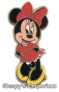 Minnie Mouse in Red Dress No Polka Dots Coy Disney Pin