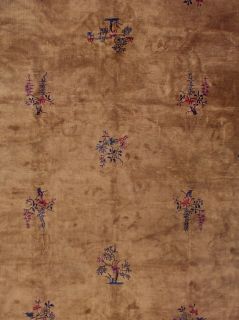  SIGNED ANTIQUE 1910 CHINESE ORIENTAL WOOL AREA RUG W/ CRABS, SWANS