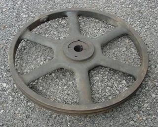 LARGE VINTAGE CAST IRON FLYWHEEL PULLEY 25 INCHES