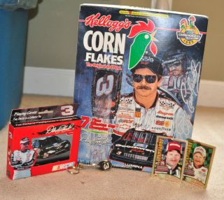 DALE EARNHARDT LOT CEREAL BOX BOTTLE OPENER METAL PLAYING CARDS