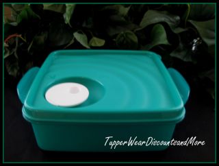 Tupperware New Crystalwave Square Microwave Green Lunch Container Back