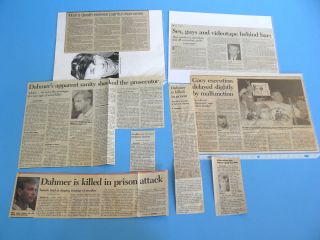  KILLERS Original NEWSPAPER ARTICLES ED GEIN GACEY JEFFREY DAHMER SPECK