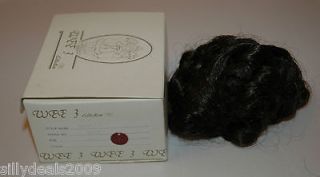 WEE 3 Doll Wig SHIRLEY Curly Dk Brown 6 7 1/2 Porcelain Doll
