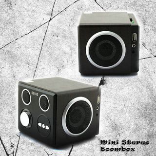 Mini Stereo Speaker Boombox Sound Box Music Player USB/SD Slot w