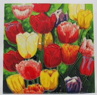 Tulip Flowers Benaya Art Tiles Contemporary Wall Picture Tile Plaque