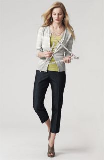 Halogen® Stripe Cardigan, Camisole & Crop Pants