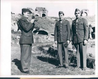 WWII US Soldiers Camera Pose Italy for Families Photo