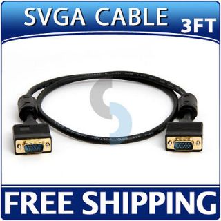  VGA Cable HD15 Male to / HD15 Male M/M Monitor Video Wire LCD TV 3 FT