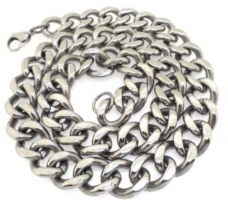 Men Stainless Steel Cuban Link Heavy Necklace 15mm Wide