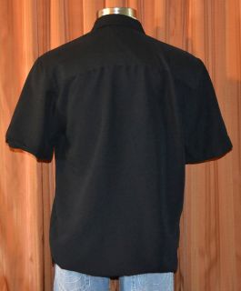 Cubavera Short Sleeve Black White Rayon Polyester Embroidered Shirt