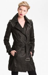 Bod & Christensen Double Breasted Leather Trench Coat