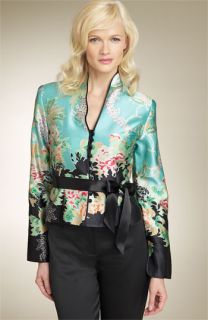 JS Collections Floral Print Silk Jacket