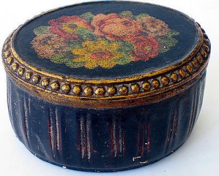 LOVELY VTG BORGHESE PRODUCTIONS PLASTER LIDDED BOX RICH COLOR FLORAL