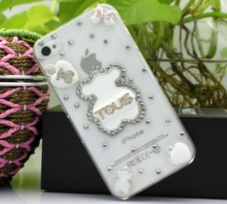 Lovely Cute Tous Bear Design Pretty Luxury Crystal Case Cover for