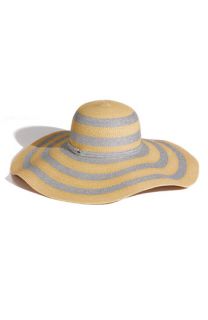 Juicy Couture Stripe Floppy Paper Straw Hat