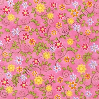   Phoebe Flannel Small Floral Summer Pink Dan Morris Fabric Yardage