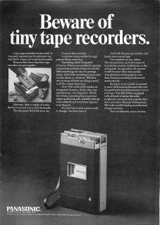 1968 Panasonic RQ 210S Tiny Tape Recorder Ad