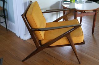 Vintage Danish Modern Poul Jensen Selig Z Arm Lounge Chair Mid Century