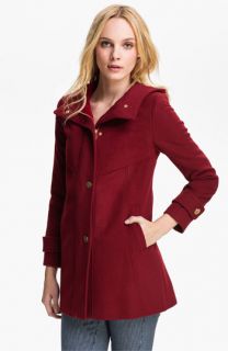 Ellen Tracy Hooded Wool Blend Coat (Petite)