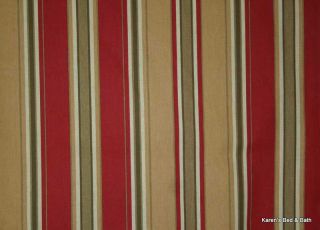 Rust Red Browns Cream Stripes Cotton Duck Curtain Valance NEW