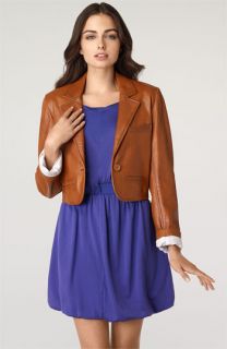 See by Chloé Crop Washed Lambskin Leather Jacket