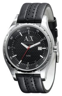 AX Armani Exchange Mens Leather Strap Watch