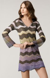 M Missoni Wave Stripe V Neck Dress
