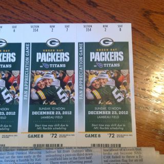   Titans At Green Bay Packers Tickets Lambeau 12 23 25 Gift Card BWW