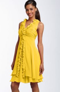 Donna Ricco Ruffle Silk Chiffon Dress