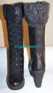 Born BOC Erwin Black Mid Calf Boots Womens 10 New Retail $160 Leather