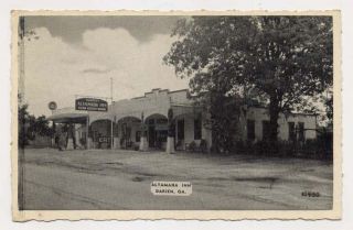 1940 DARIEN GA Altamana Inn GULF GAS STATION nr Brunswick GA postcard