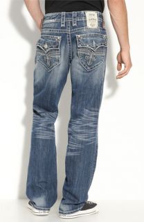 Rock Revival John Studded Bootcut Jeans (Medium Blue Wash)