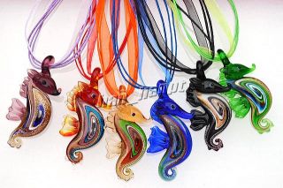 horse murano glass bead pendants silk silver t necklaces free