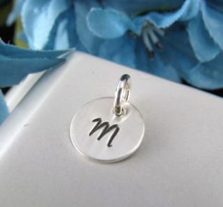  Sterling Silver Hand Stamped Personalized Add on Charm Pendant