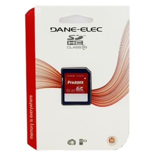 Dane Elec 8GB Pro 200X Class 10 SDHC SD 8 GB Flash Memory Card   NEW